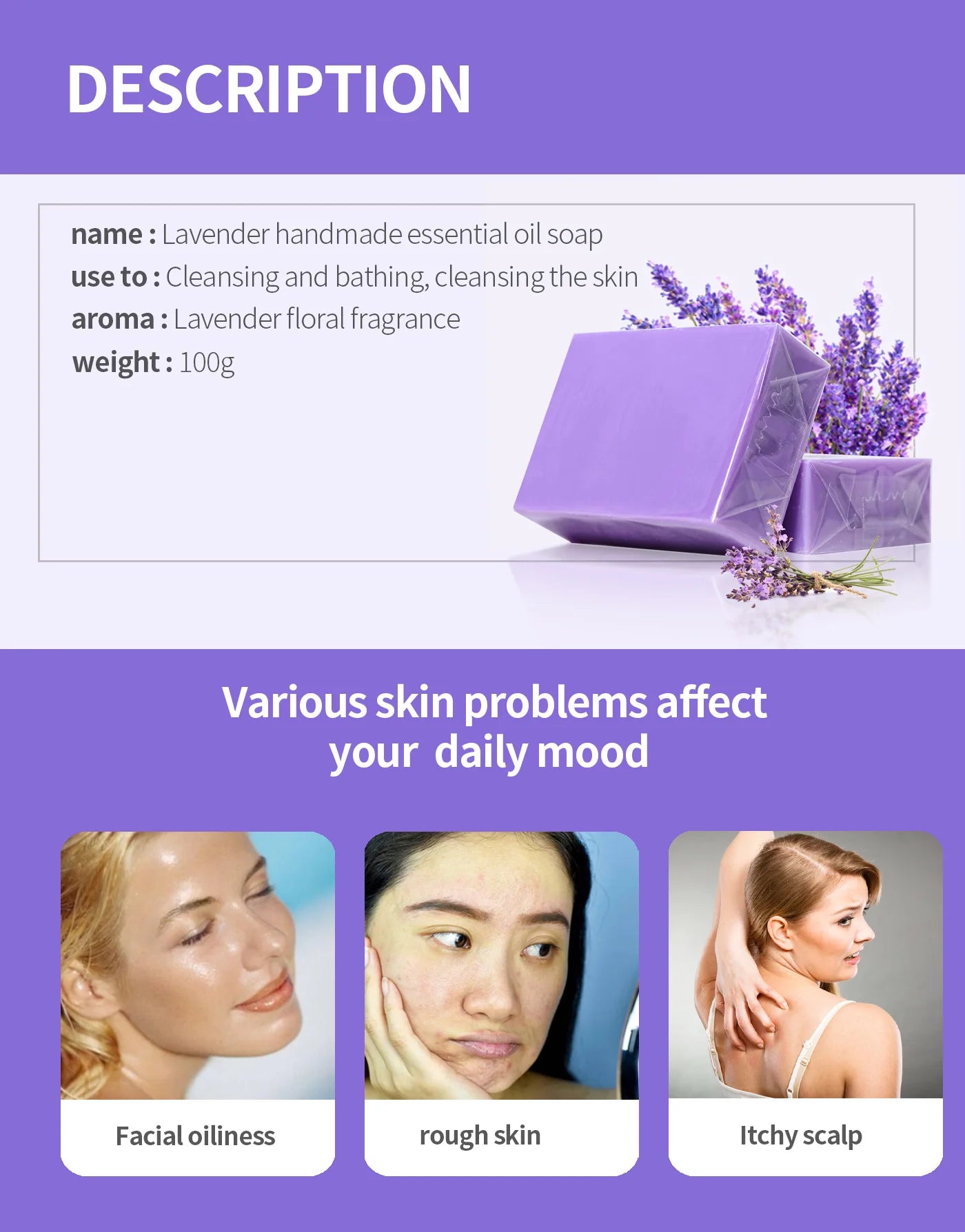 Natural Organic Lavender Essential Oil Soap