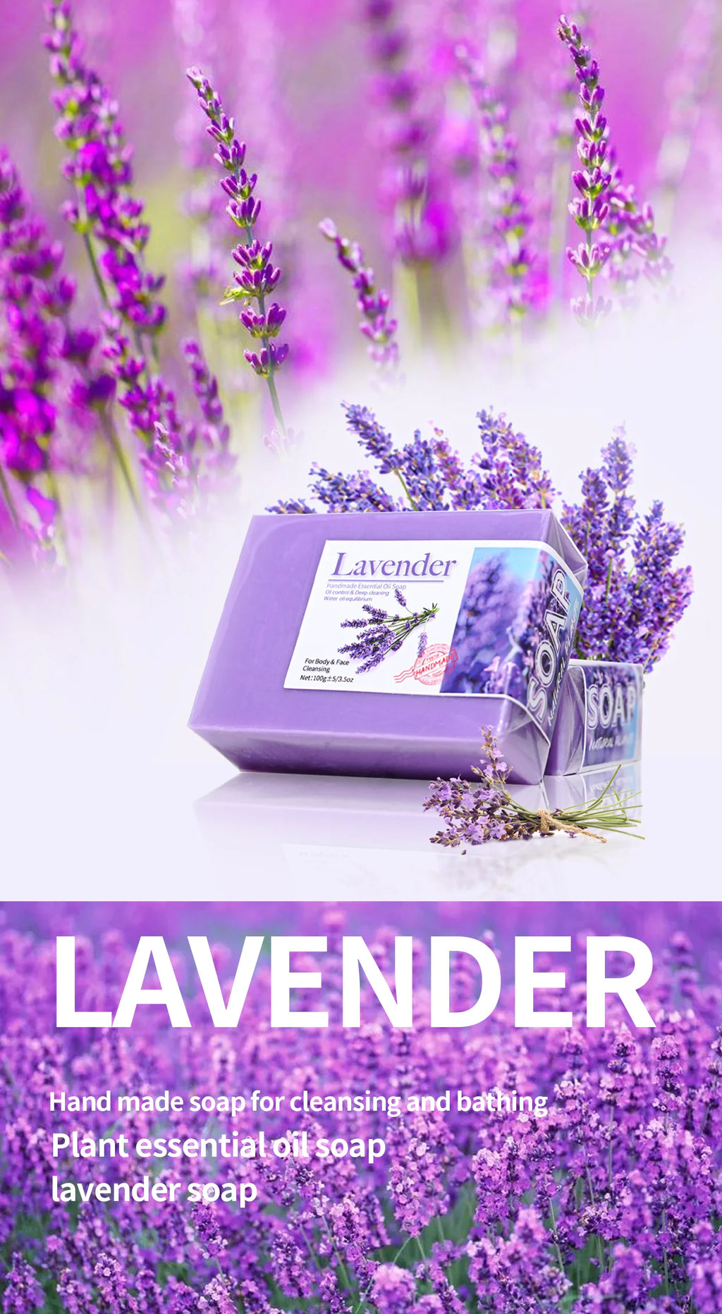 Natural Organic Lavender Essential Oil Soap